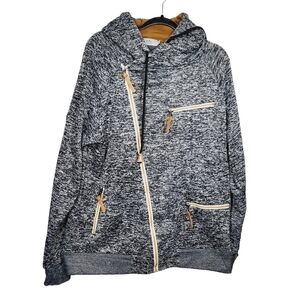 Men's Hooded Asymmetrical Zip Up Jacket